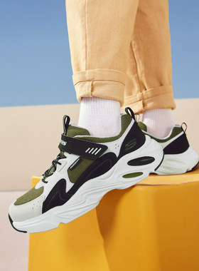 Skechers斯凯奇男大童轻便舒适缓震魔术贴休闲运动鞋405265L