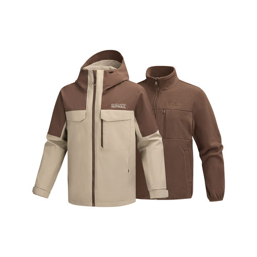 Skechers斯凯奇秋冬男款宽松保暖三合一冲锋衣(抓绒内胆)P425M106