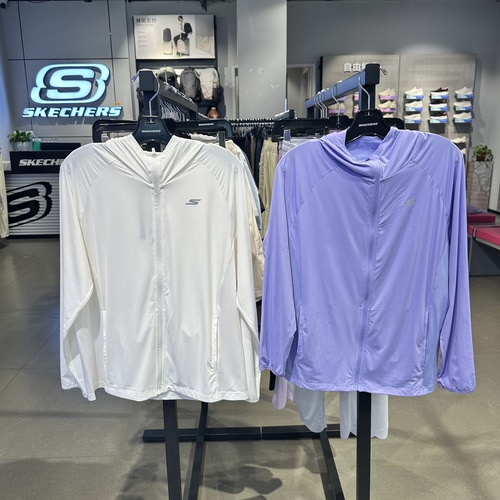 Skechers斯凯奇女大童夏季凉感舒适亲肤防晒服连帽外套P226K040