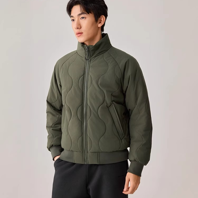 Skechers斯凯奇男士秋冬保暖防泼水立领菱形裥棉外套棉服L425M058