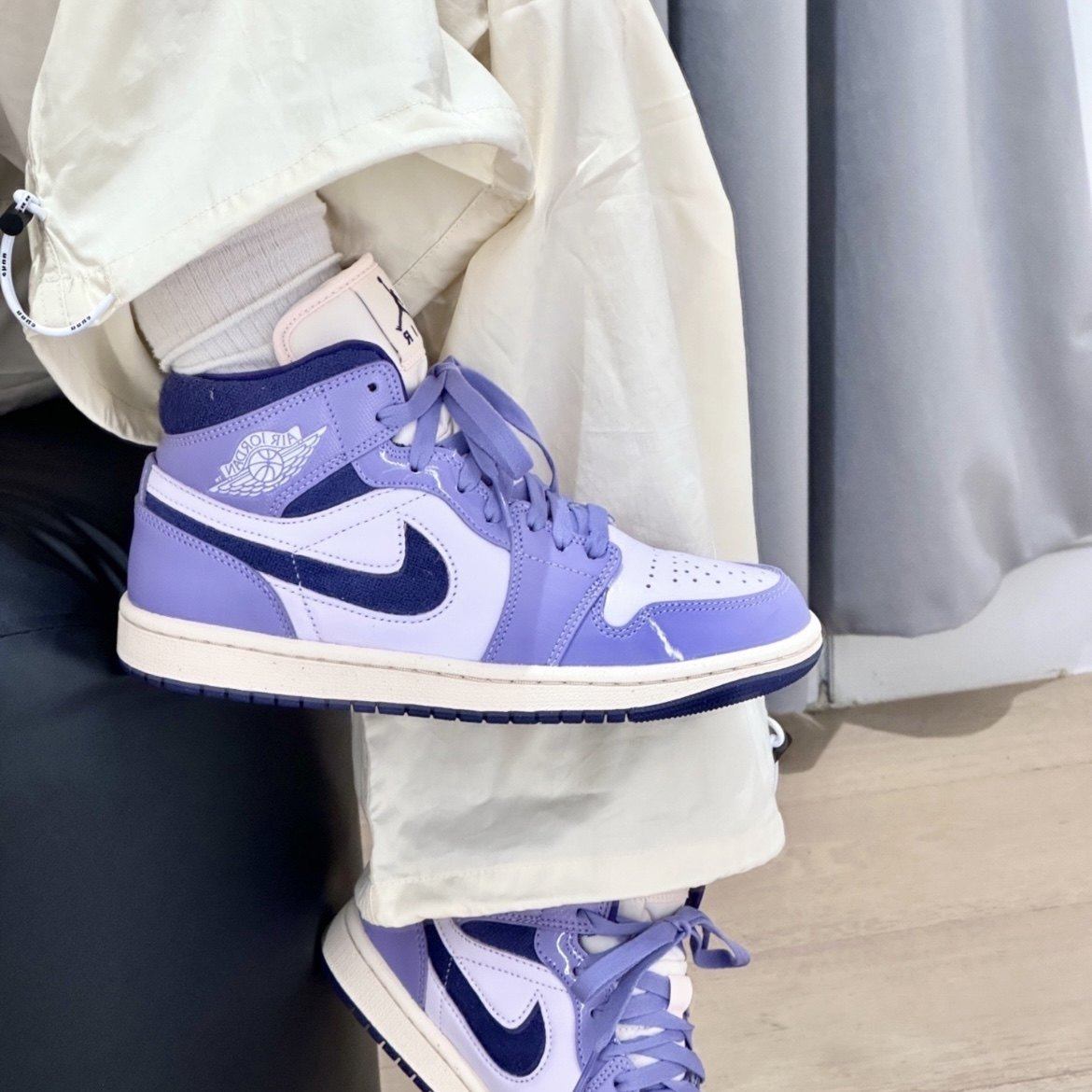 Air Jordan 1 AJ1女鞋紫色防滑耐磨中帮复古篮球鞋DZ3745-500,运动鞋new,篮球鞋,淘宝优惠券,粉丝福利购,淘宝优惠卷