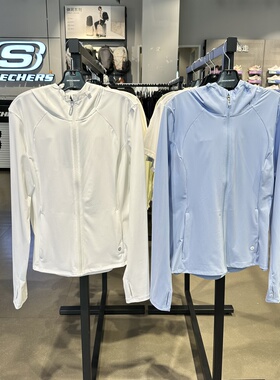 Skechers斯凯奇女士春夏吸湿速干修身百搭连帽防晒服外套P226W082