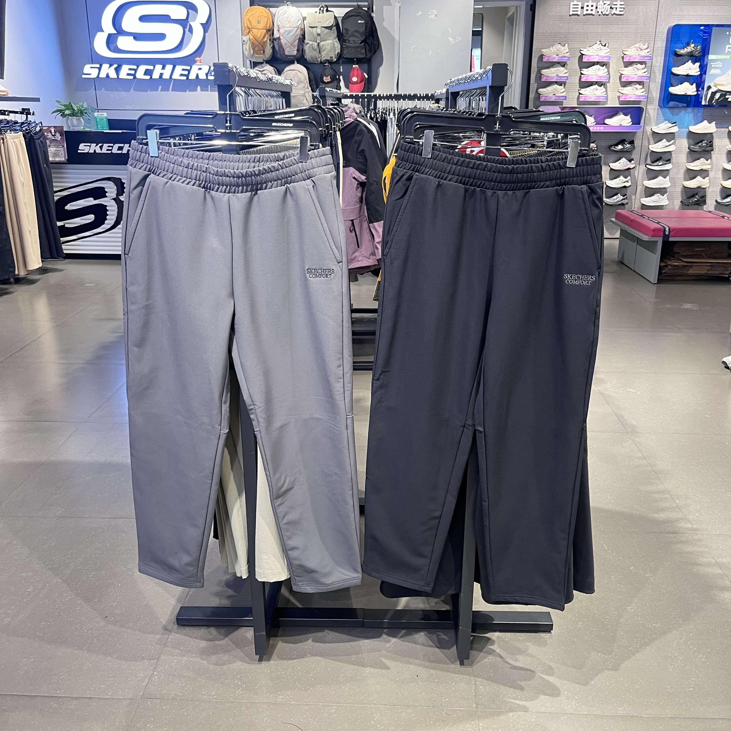Skechers斯凯奇男士秋季新款保暖舒适亲肤柔软梭织长裤L325M063