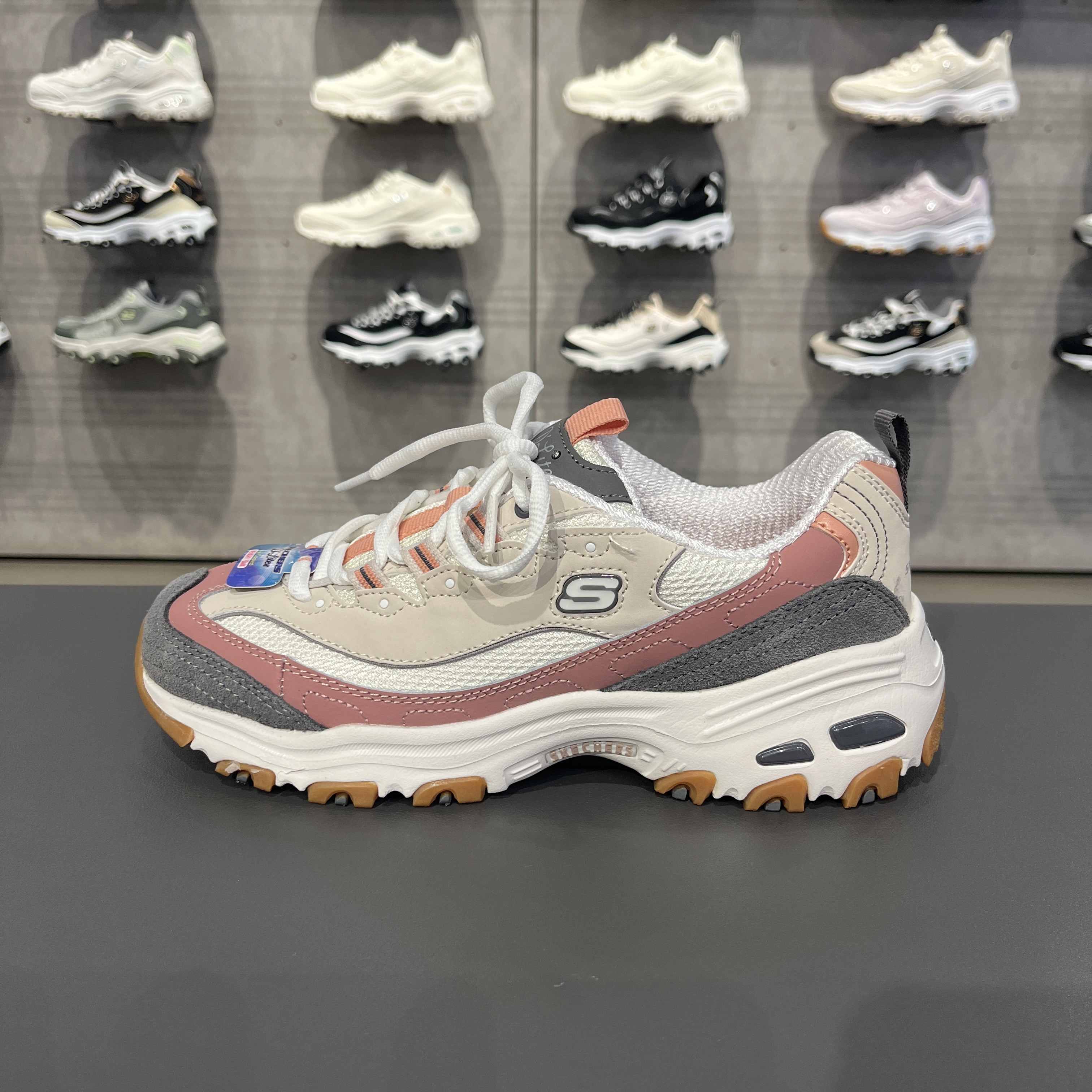 Skechers斯凯奇女款时尚百搭熊猫鞋厚底缓震透气休闲老爹鞋11947