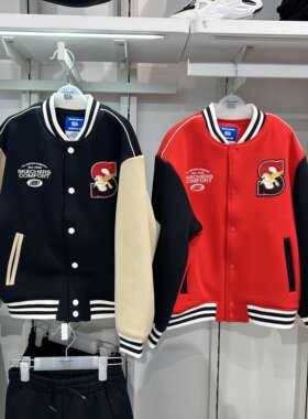 Skechers斯凯奇男童秋冬休闲针织裥棉棒球服棉服外套L126B014