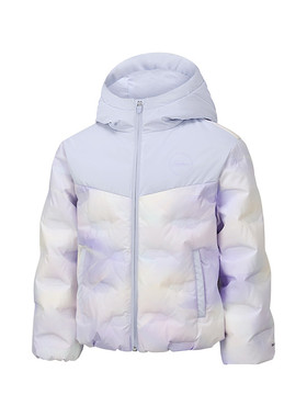 Skechers斯凯奇女童秋冬甜美保暖锁温连帽梭织羽绒服外套P425G002