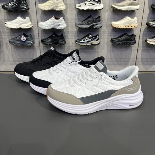 Skechers斯凯奇男士云感闪穿鞋宽楦鞋掌加宽一脚蹬运动鞋232619W