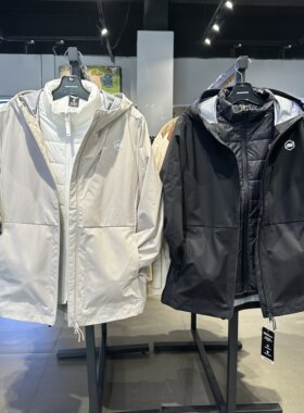 Skechers斯凯奇男士秋冬男士套装梭织连帽外套裥棉外套P125M016