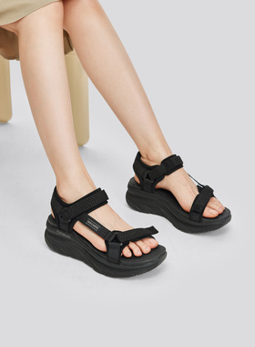 Skechers斯凯奇2024春季女子复古沙滩鞋轻盈舒适百搭凉鞋119822