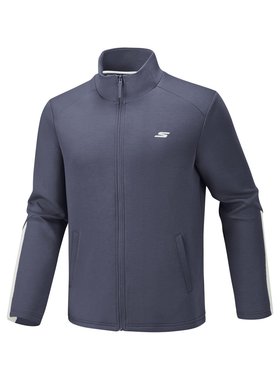 Skechers斯凯奇男士春秋亲肤舒适立领休闲百搭针织外套P126M004