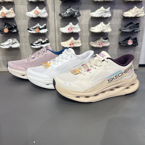 Skechers斯凯奇带感缓震跑鞋女士一脚蹬轻质舒适回弹运动鞋129400