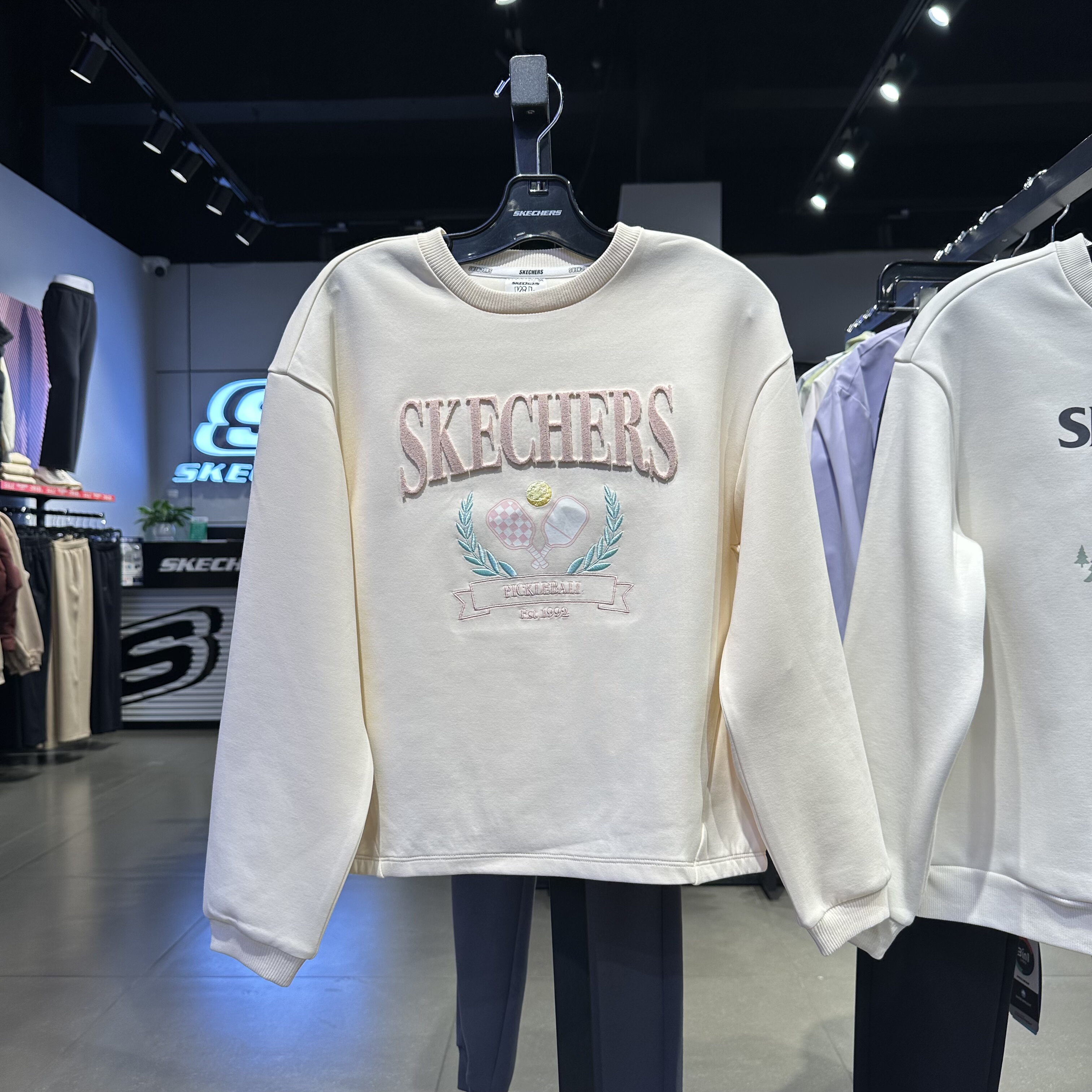 Skechers斯凯奇女童秋季简约百搭舒适软糯圆领套头卫衣L125G039