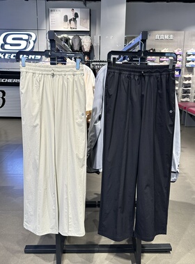 Skechers斯凯奇夏季女士吸湿速干宽松百搭休闲梭织长裤P226W077