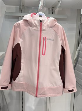 Skechers斯凯奇女童秋冬御寒保暖连帽舒适冲锋衣抓绒外套P126G004