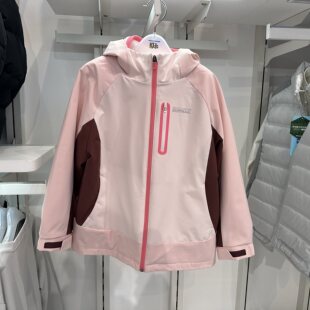 Skechers斯凯奇女童秋冬御寒保暖连帽舒适冲锋衣抓绒外套P126G004