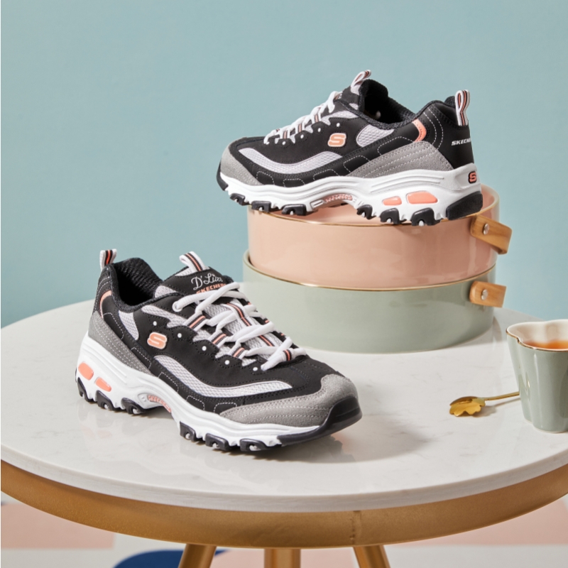 Skechers斯凯奇女鞋秋冬季新款熊猫鞋休闲运动鞋复古老爹鞋11947