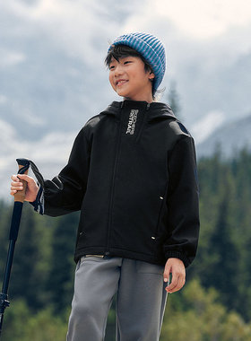 Skechers斯凯奇男女童秋冬时尚舒适百搭纯色梭织连帽外套P324K039