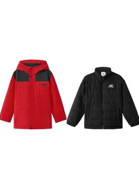 Skechers斯凯奇男童秋冬保暖锁温百搭连帽外套(棉服内胆)L126B040