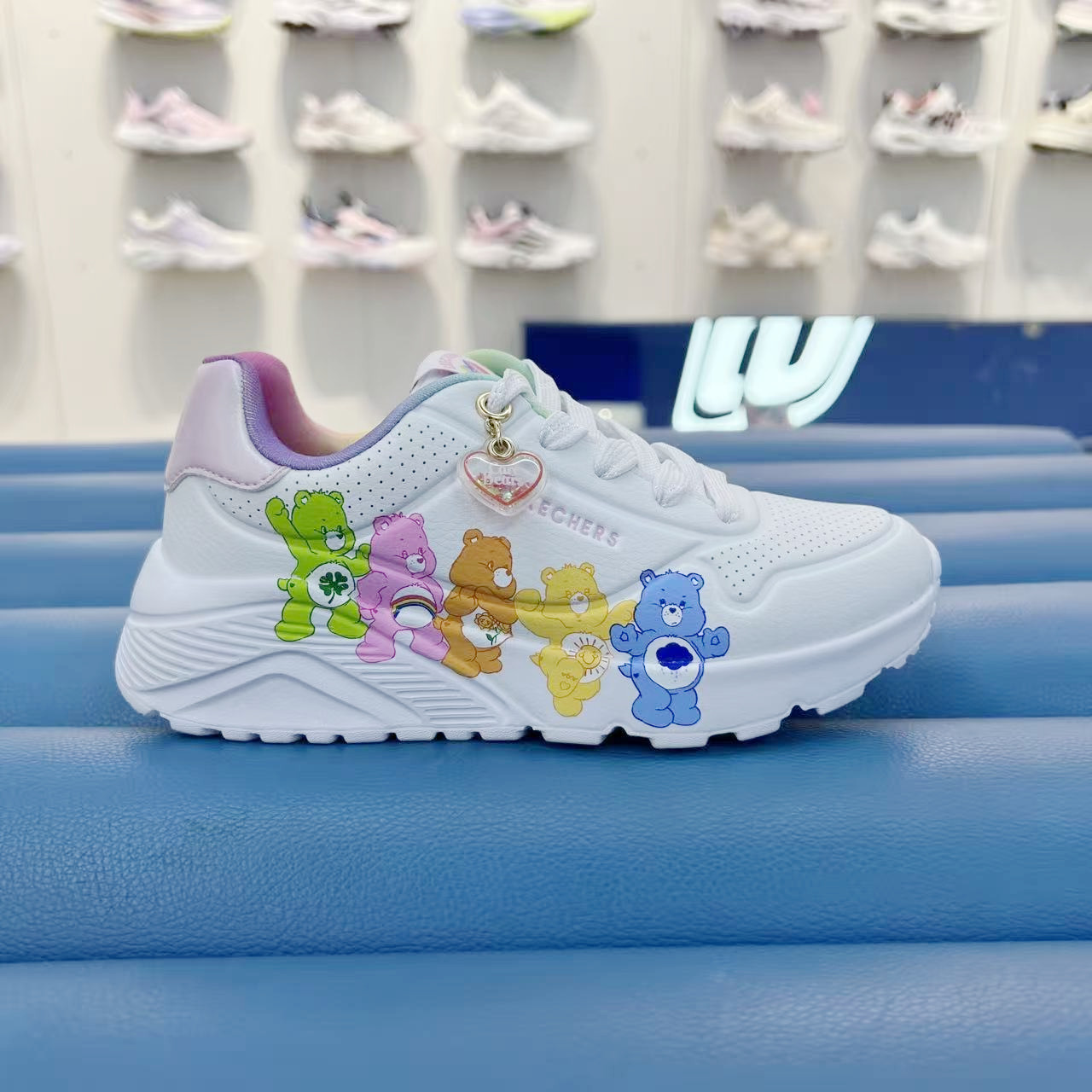 Skechers斯凯奇女孩女童绑带轻便透气柔软童趣休闲板鞋310820L