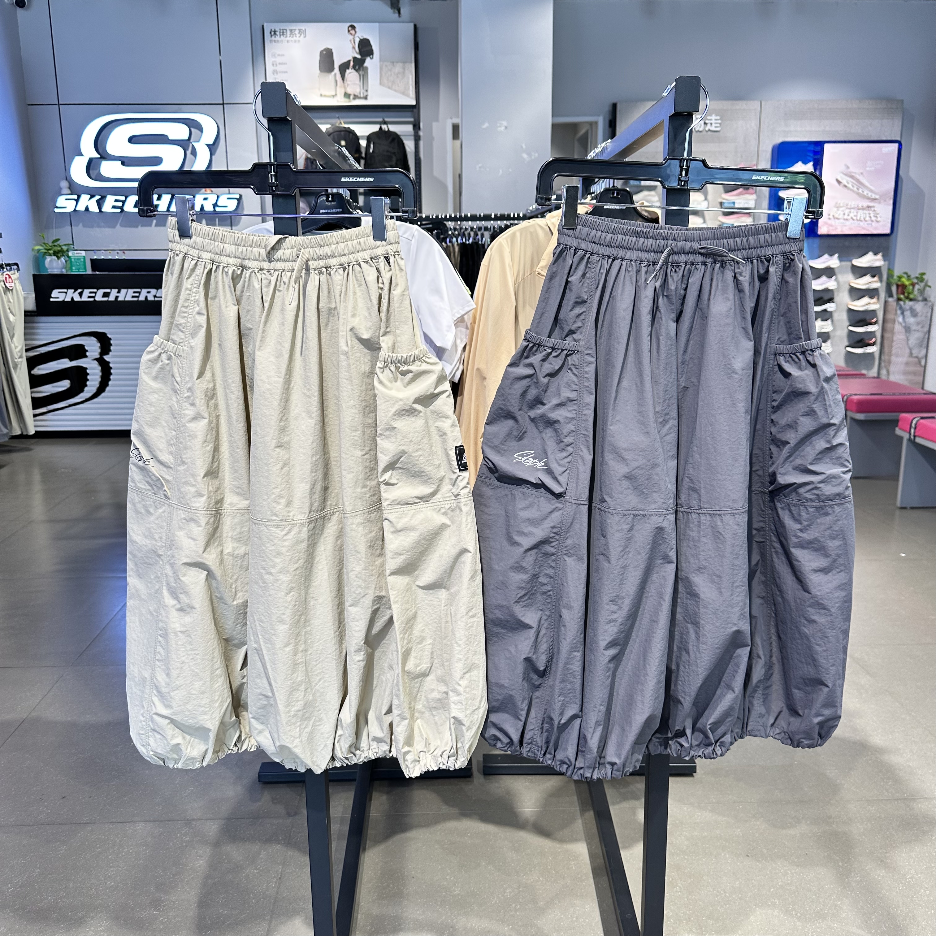 Skechers斯凯奇女童春夏季高腰舒适亲肤梭织工装半身裙L226G052