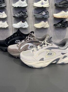 Skechers斯凯奇熊猫鞋5代男子复古闪穿鞋轻质缓震老爹鞋232417