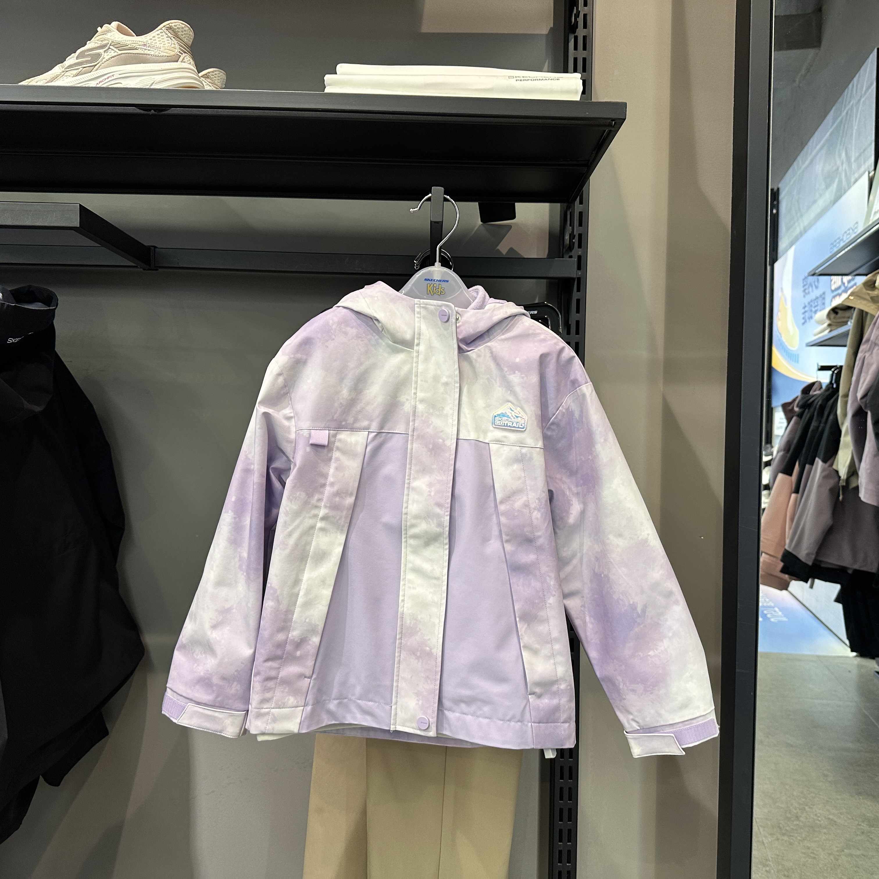 Skechers斯凯奇女童秋冬保暖锁温渐变套装梭织连帽外套P125G019