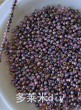 超优国产米珠2mm粉红色染金玻璃米珠diy饰品配件娃衣发簪材料