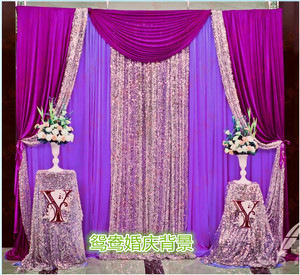 新款婚庆背景纱幔场景布置用品道具m舞台装饰布幔