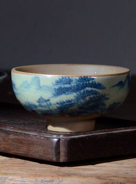 主人杯手绘品茗杯青花瓷青花瓷