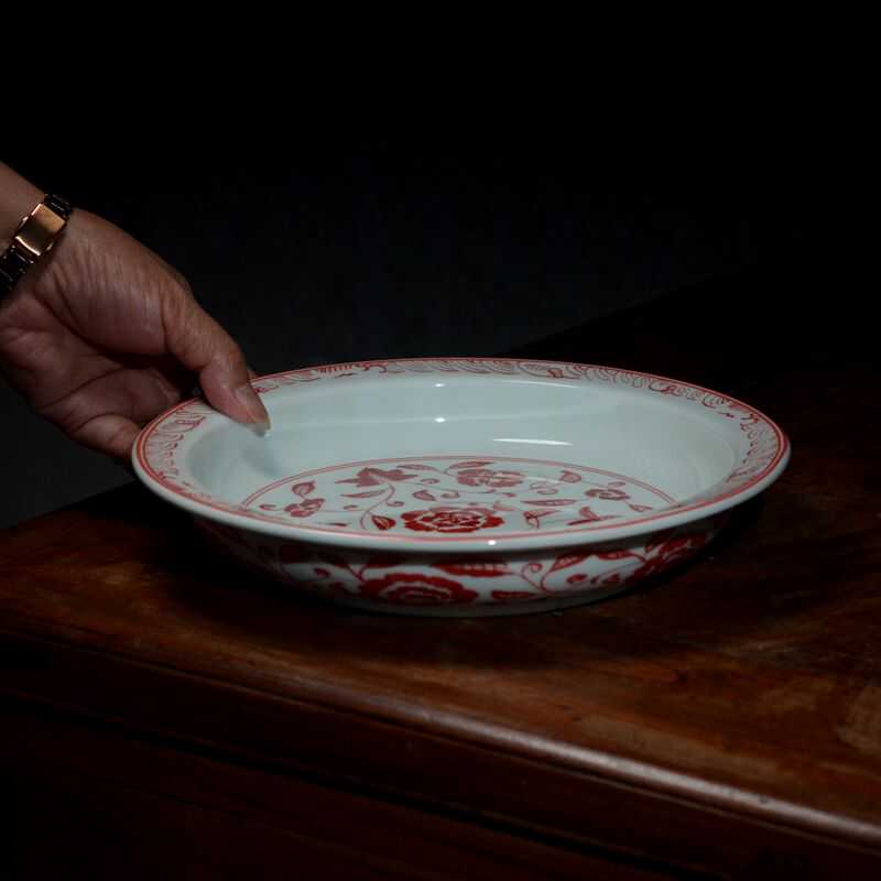 景德镇陶瓷器仿古永乐青花瓷釉下彩福字盘子菜碟家用中式复古餐具