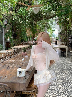 Minineed【朦胧夏日】钉珠珍珠针织防晒开衫外套上衣两色小罩衫