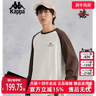 长袖 新款 情侣纯棉复古运动T恤K0EY2TC30D 女装 kappa卡帕男装