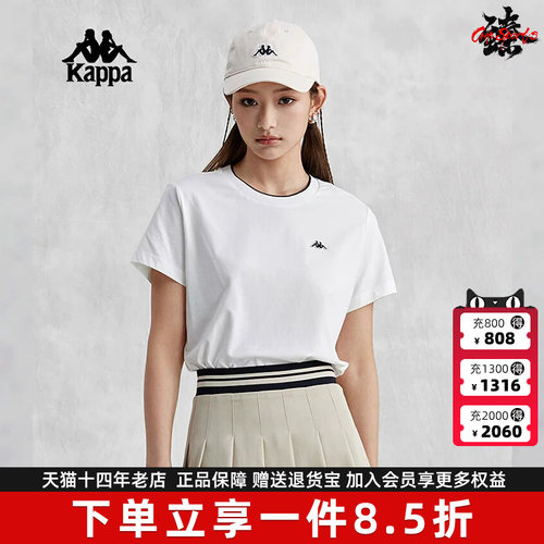 卡帕短袖女复古徽章T恤