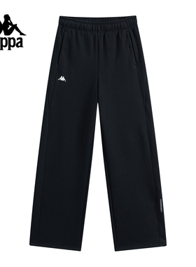 Kappa卡帕女裤2025冬季新款百搭运动休闲针织加绒长裤K0F82AK52