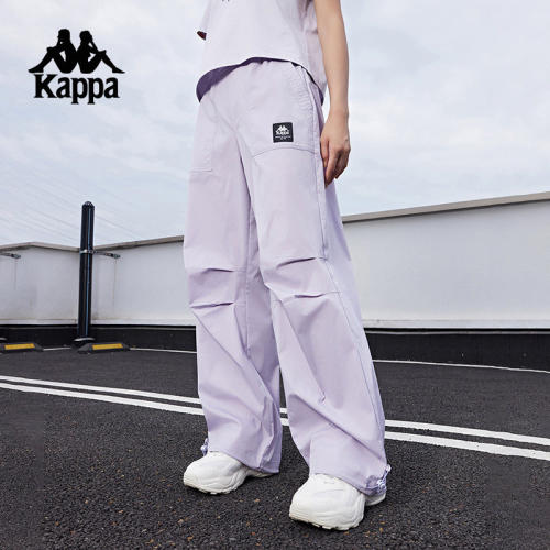 Kappa卡帕女裤夏季新款宽松长裤时尚百搭运动休闲裤K0E42AX80D