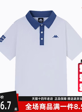 Kappa卡帕女装秋季新款复古透气宽松休闲短袖Polo领t恤K0E62PD40