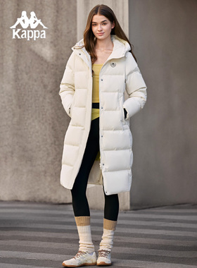 Kappa卡帕女装2025冬季新款百搭时尚保暖连帽羽绒服K0F82YY33D