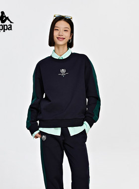 Kappa卡帕女装冬季新款运动休闲复古百搭圆领套头衫K0D82WT20