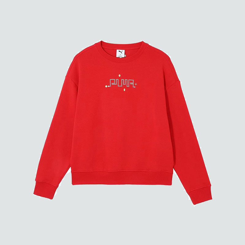 PUMA彪马女装2025春季新款运动休闲圆领时尚套头长袖卫衣631424