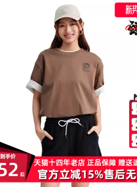 kappa卡帕男女同款T恤夏季休闲短袖运动舒适短袖K0EW2TD46