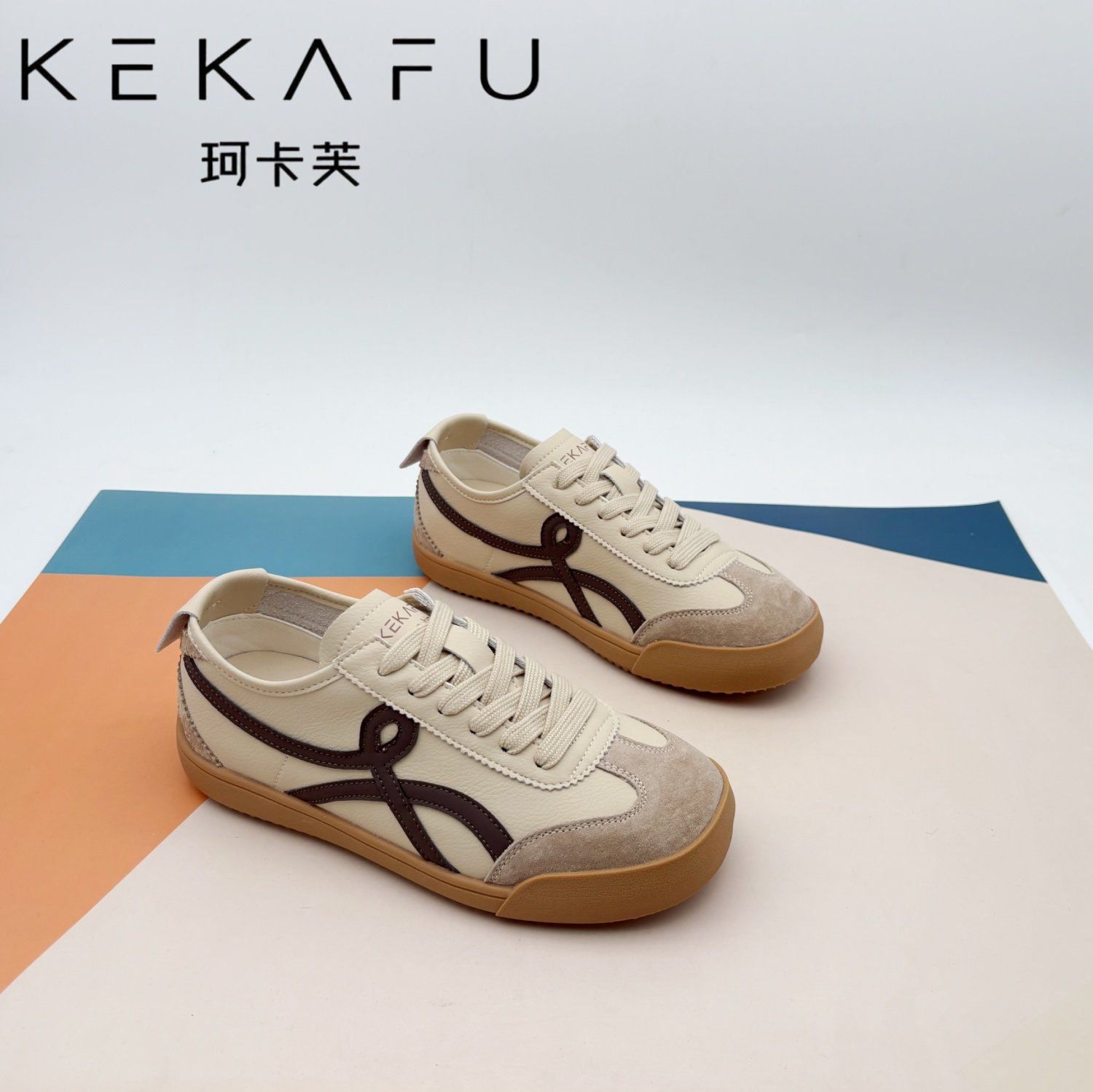 珂卡芙德训鞋女2026春新款小众显脚复古圆头平底小白鞋休闲阿甘鞋,女鞋,德训鞋,淘宝优惠券,粉丝福利购,淘宝优惠卷