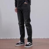 裤 2025秋冬新款 子 弹力直筒修身 水洗百搭青年男士 黑灰色牛仔裤 男款