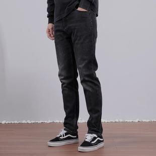 2025秋冬新款黑灰色牛仔裤男款弹力直筒修身水洗百搭青年男士裤子
