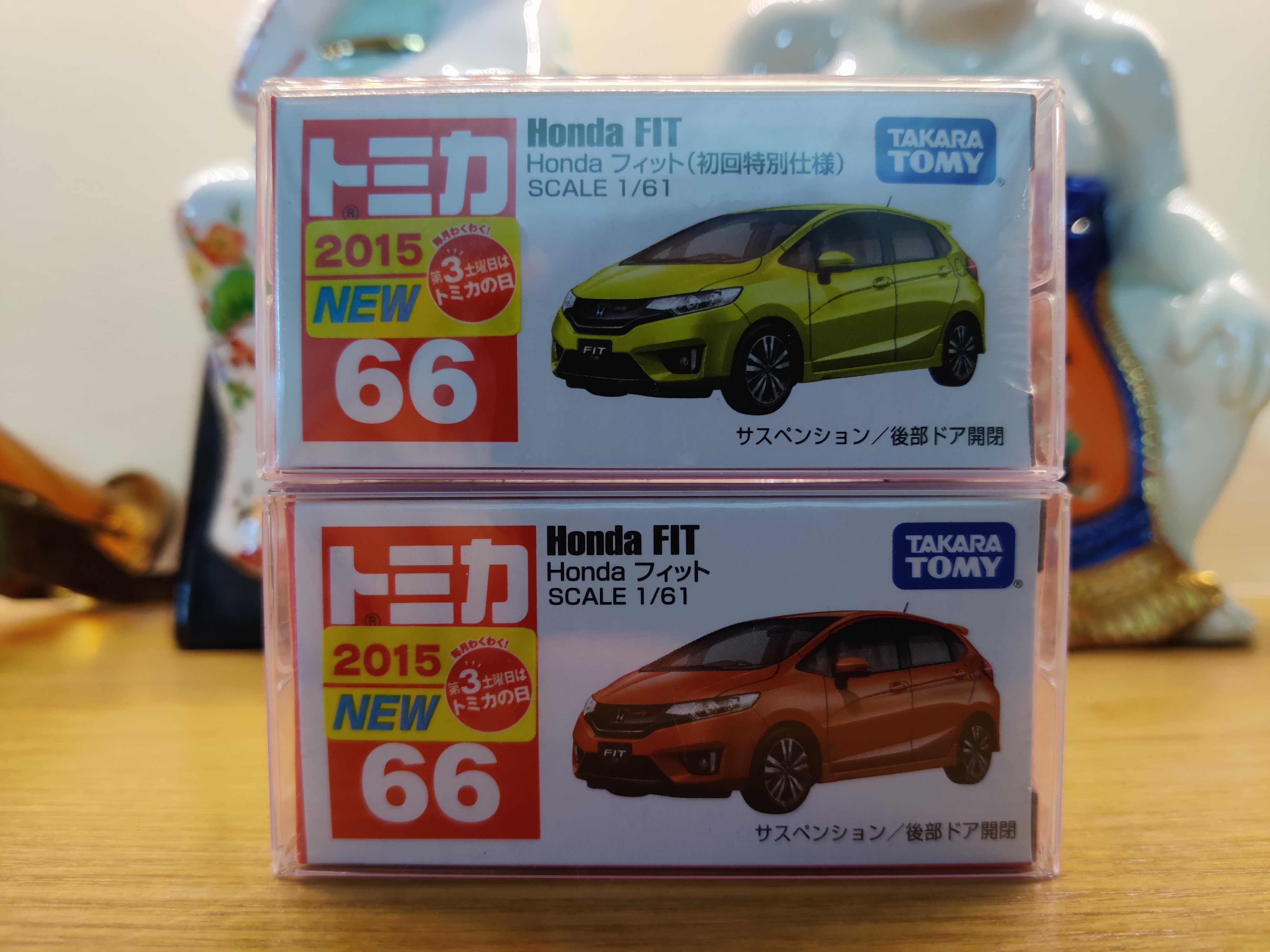 Tomy多美卡tomica 66号 本田fit飞度honda黄色初回版带新车贴 模玩/动漫/周边/娃圈三坑/桌游 火车/摩托/汽车模型 原图主图