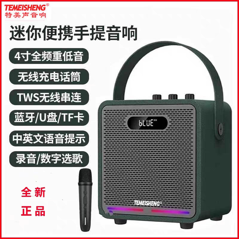 特美声V11手提小音响户外广场舞便携蓝牙充电大功率话筒音箱开票