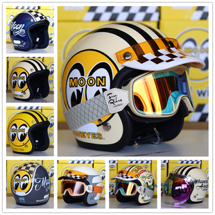 台湾Gallop芬克老鼠mooneyes大眼睛月亮复古34头盔复古夏季男女盔