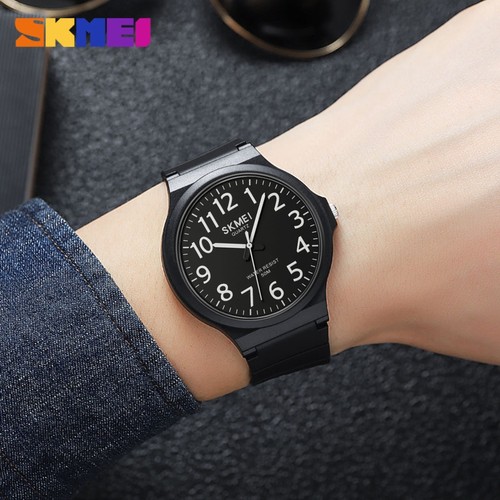 时刻美潮流时尚简约风男士手表指针式初中高中学生考试用石英手表