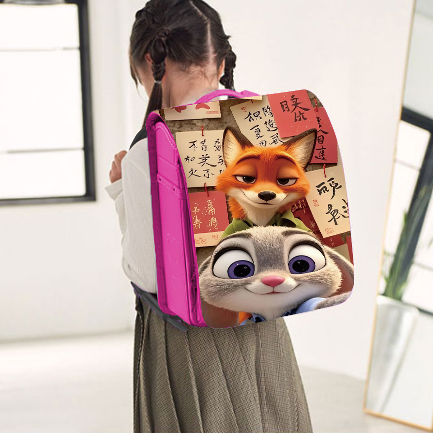 新款疯狂动物城可爱卡通印花儿童书包小学生大容量大图案双肩包