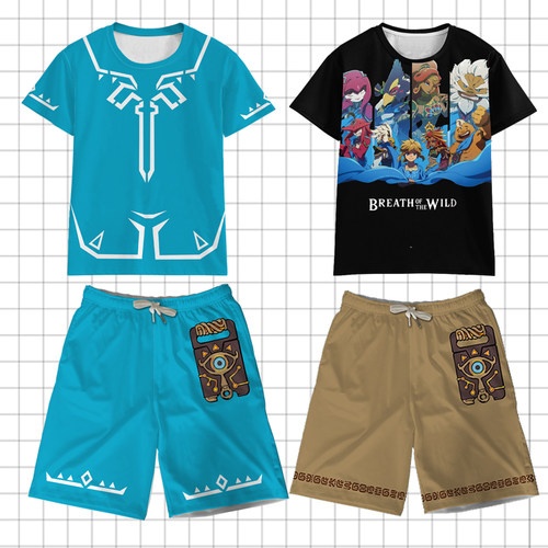 塞尔达传说 林克英杰服 荒野之息 系列游戏印象二次元周边短袖T恤