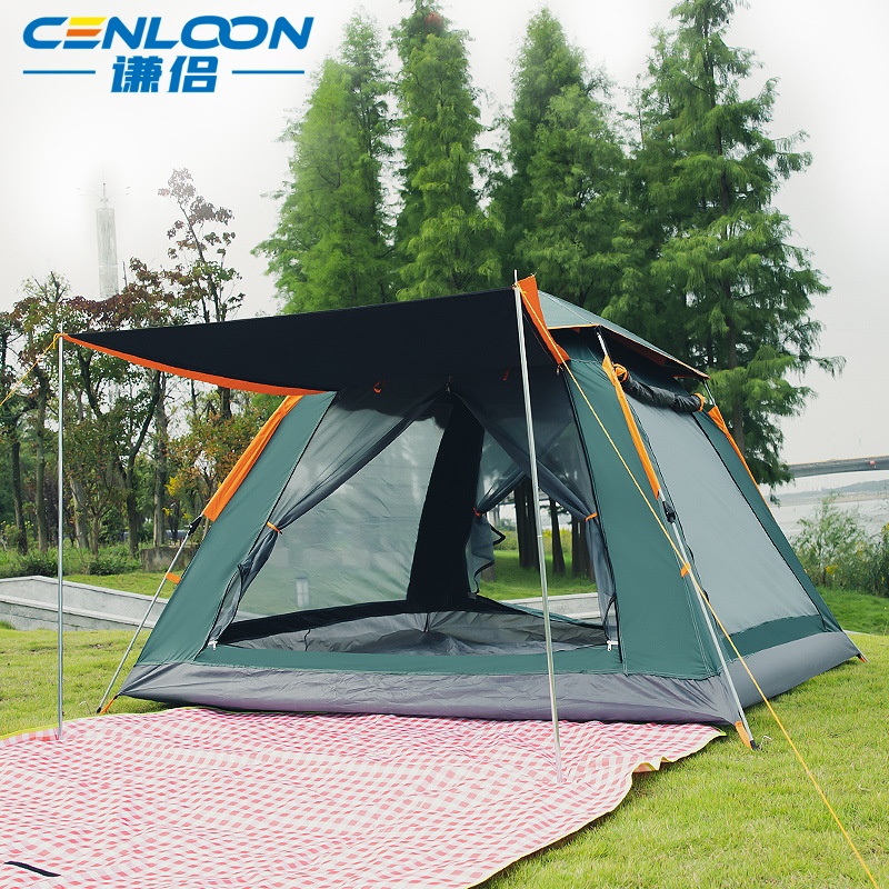 谦侣 帐篷户外全自动速开沙滩露营帐篷加厚防雨多人野营四面帐篷